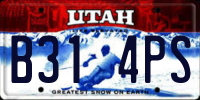 UT license plate B314PS