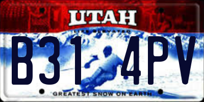 UT license plate B314PV