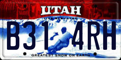 UT license plate B314RH
