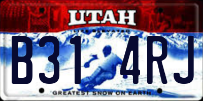 UT license plate B314RJ