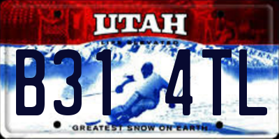 UT license plate B314TL