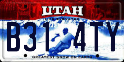 UT license plate B314TY