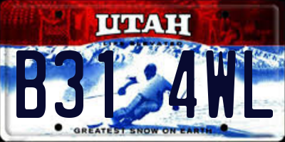 UT license plate B314WL