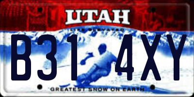 UT license plate B314XY