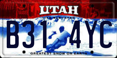 UT license plate B314YC