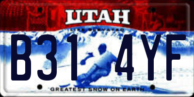 UT license plate B314YF