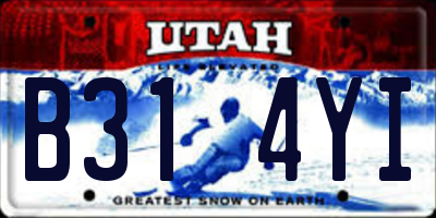 UT license plate B314YI