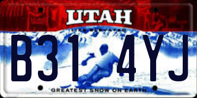 UT license plate B314YJ