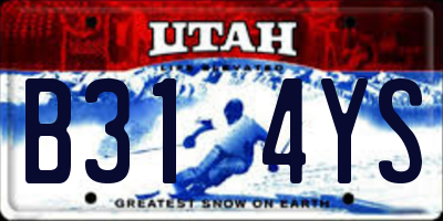 UT license plate B314YS