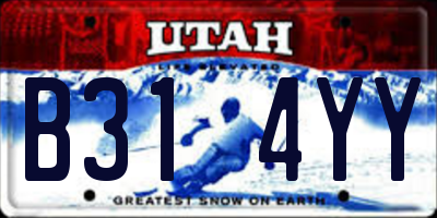 UT license plate B314YY