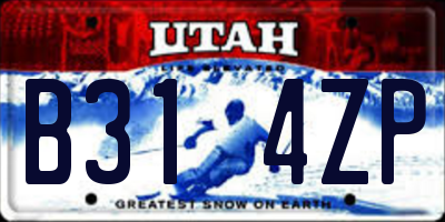 UT license plate B314ZP