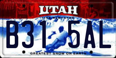UT license plate B315AL