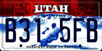 UT license plate B315FB