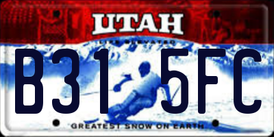UT license plate B315FC