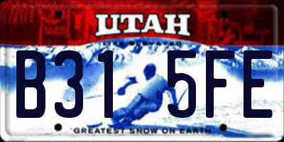 UT license plate B315FE