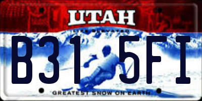 UT license plate B315FI