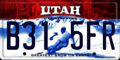 UT license plate B315FR