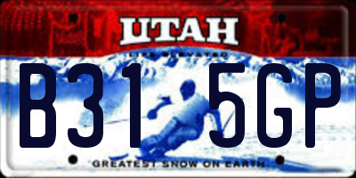 UT license plate B315GP