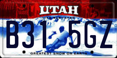 UT license plate B315GZ