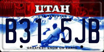 UT license plate B315JB