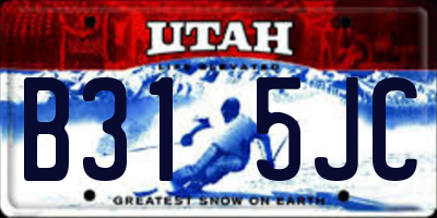 UT license plate B315JC