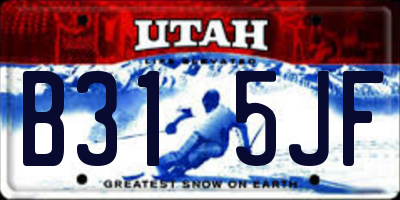 UT license plate B315JF