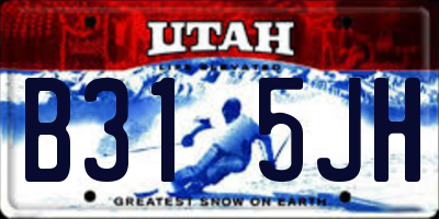 UT license plate B315JH
