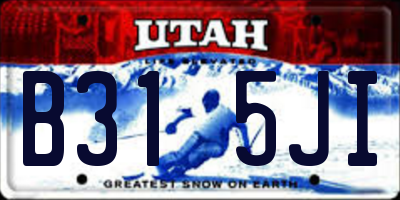 UT license plate B315JI