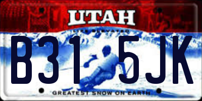 UT license plate B315JK