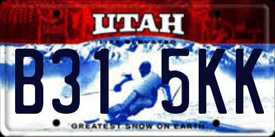UT license plate B315KK