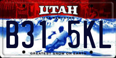UT license plate B315KL