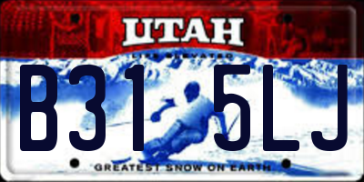 UT license plate B315LJ