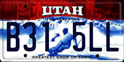 UT license plate B315LL