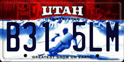 UT license plate B315LM