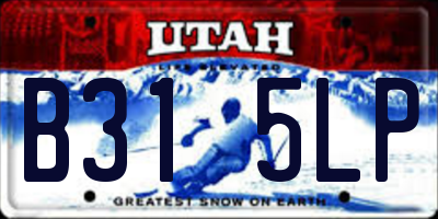 UT license plate B315LP