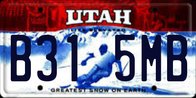 UT license plate B315MB