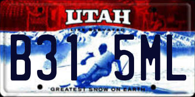 UT license plate B315ML