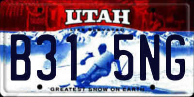 UT license plate B315NG