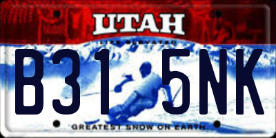 UT license plate B315NK
