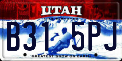 UT license plate B315PJ