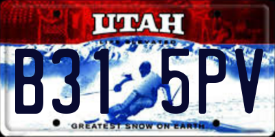 UT license plate B315PV
