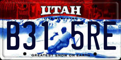 UT license plate B315RE