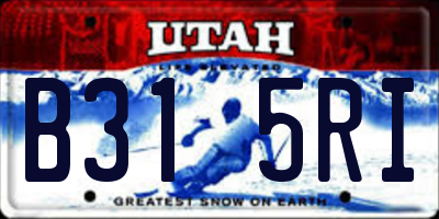 UT license plate B315RI