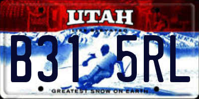UT license plate B315RL