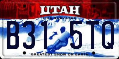 UT license plate B315TQ