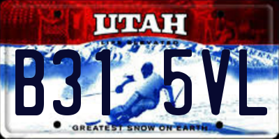 UT license plate B315VL