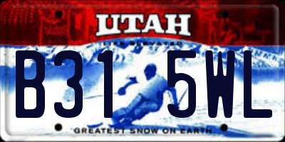 UT license plate B315WL