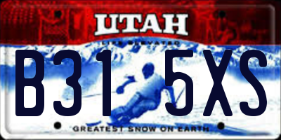 UT license plate B315XS