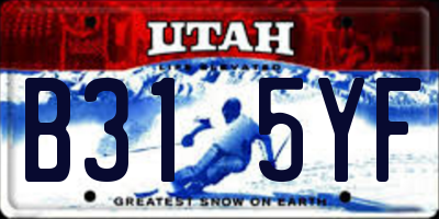 UT license plate B315YF