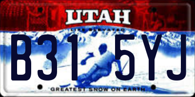 UT license plate B315YJ